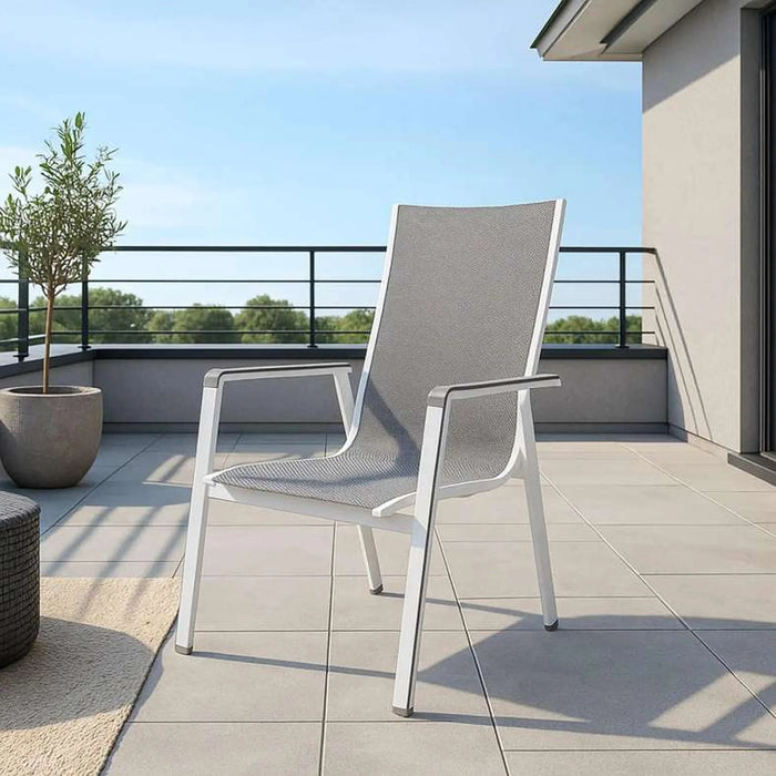 Alum Sling Stacking Chair-Arctic Grey