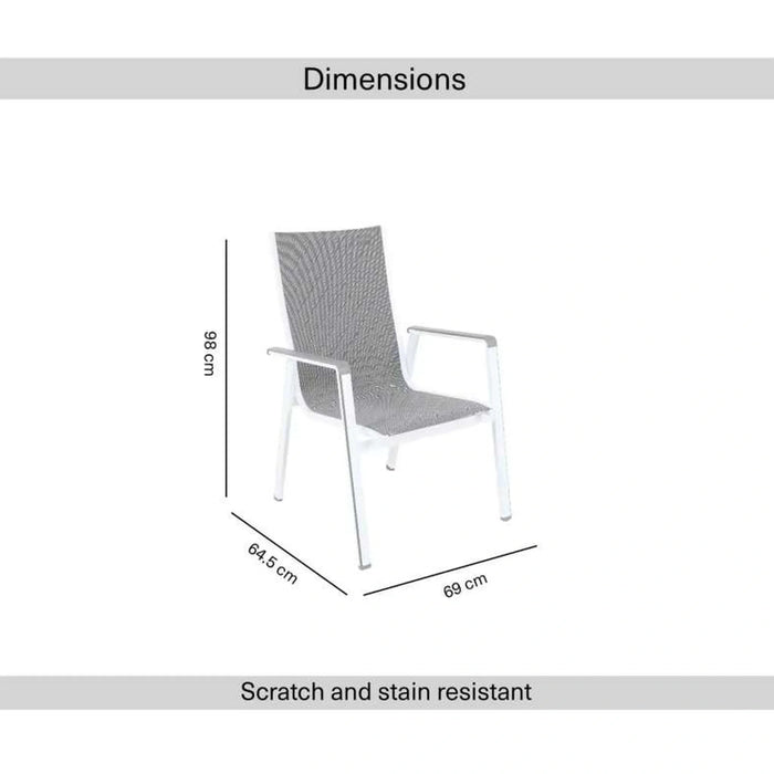 Alum Sling Stacking Chair-Arctic Grey