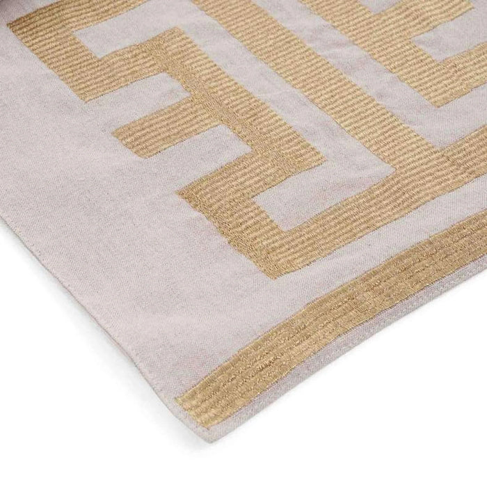 Alvaro Embroidered Table Runner 40X180Cm - Gold