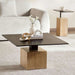 Alvera Coffee Table Travertine - Black & Beige Pan Home
