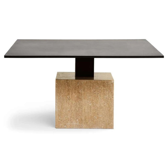 Alvera Coffee Table Travertine - Black & Beige Pan Home