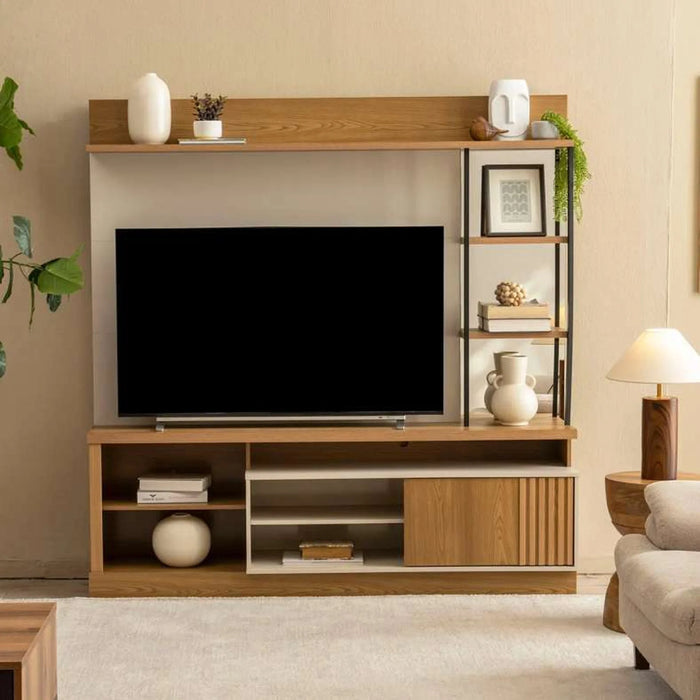 Alves Entertainment Unit Up To 55 Inches - Natural Off White