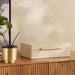 Alyna Embossed Faux Leather Storage Box 32X18X9.5Cm -Beige Pan Home