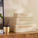 Alyna Embossed Faux Leather Storage Box 36X22X12Cm -Beige Pan Home