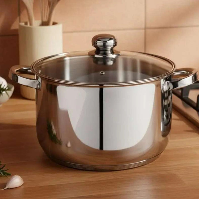 Amara Cooking Pot With Lid Dia28Cm -Chrome