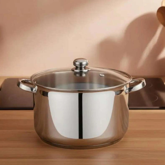 Amara Cooking Pot With Lid Dia32Cm -Chrome