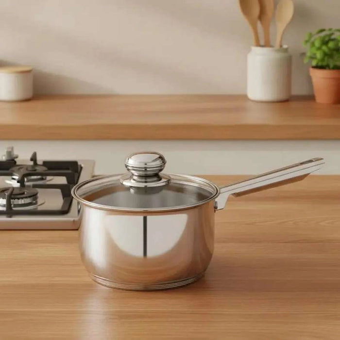 Amara Sauce Pan With Lid Dia16X10.5Cm -Chrome Pan Home
