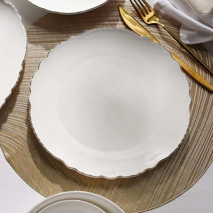 Amari Scallop Porcelain Dinner Plate Dia26.5Cm -White