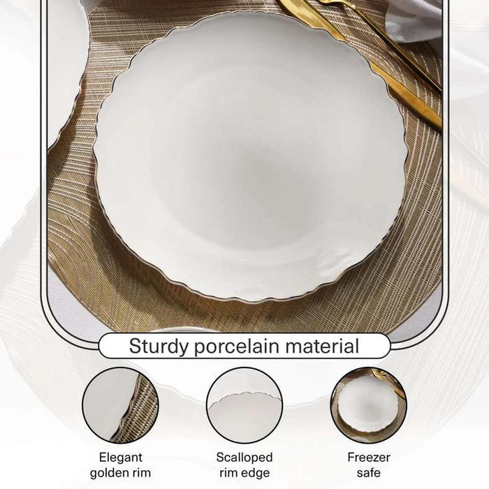 Amari Scallop Porcelain Dinner Plate Dia26.5Cm -White