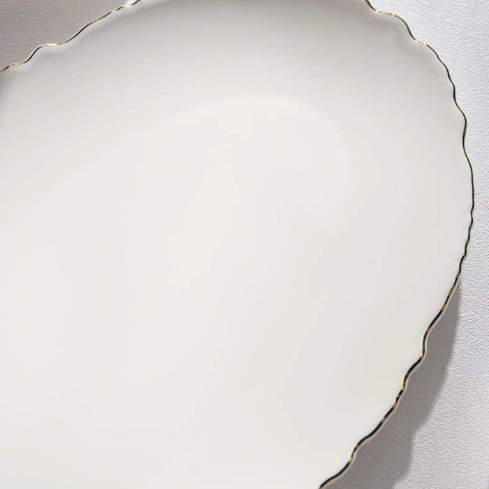 Amari Scallop Porcelain Oval Platter 30.4Cm -White