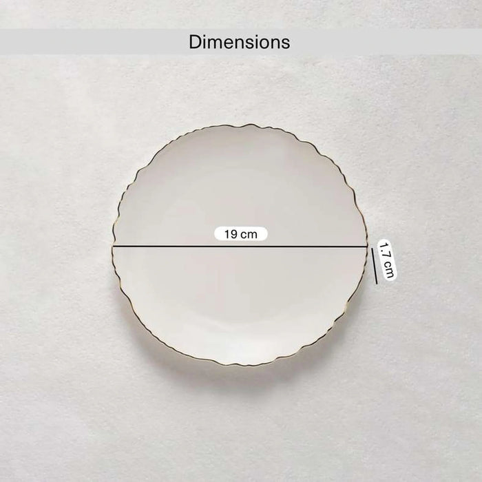 Amari Scallop Porcelain Side Plate Dia19Cm -White