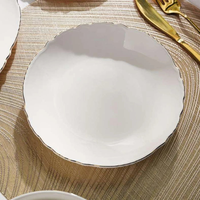Amari Scallop Porcelain Soup Plate Dia20.9Cm -White
