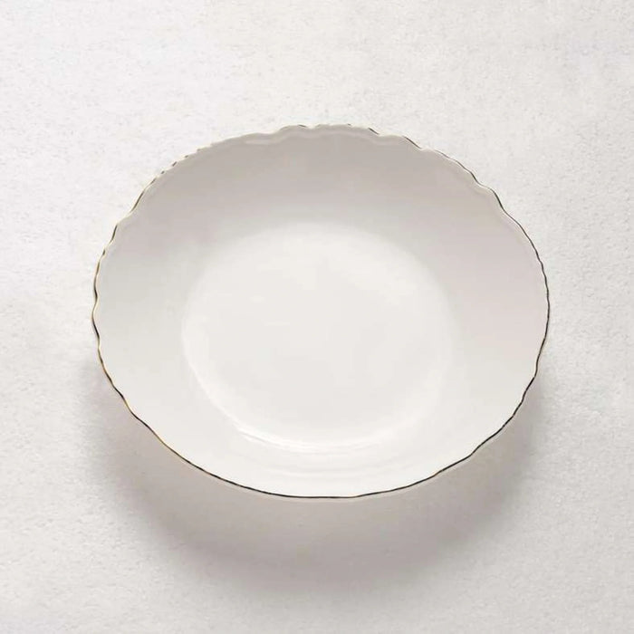 Amari Scallop Porcelain Soup Plate Dia20.9Cm -White