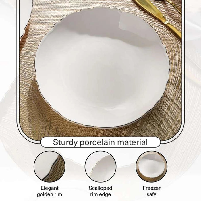 Amari Scallop Porcelain Soup Plate Dia20.9Cm -White