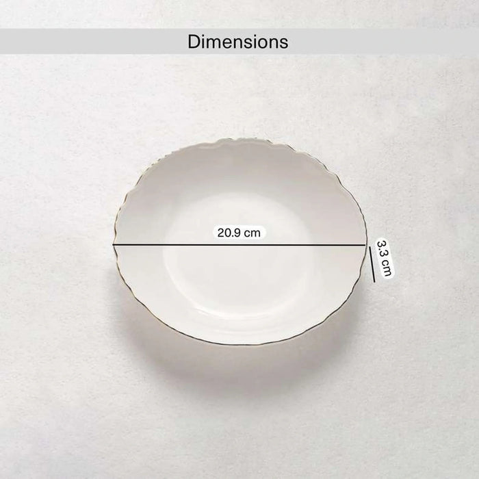 Amari Scallop Porcelain Soup Plate Dia20.9Cm -White