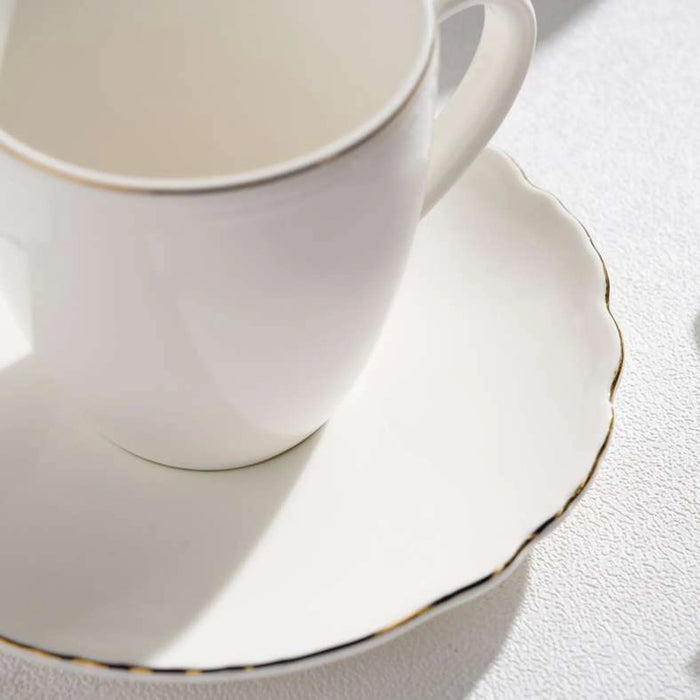 Amari Scallop Porcelain Tea Cup & Saucer 210Ml -White