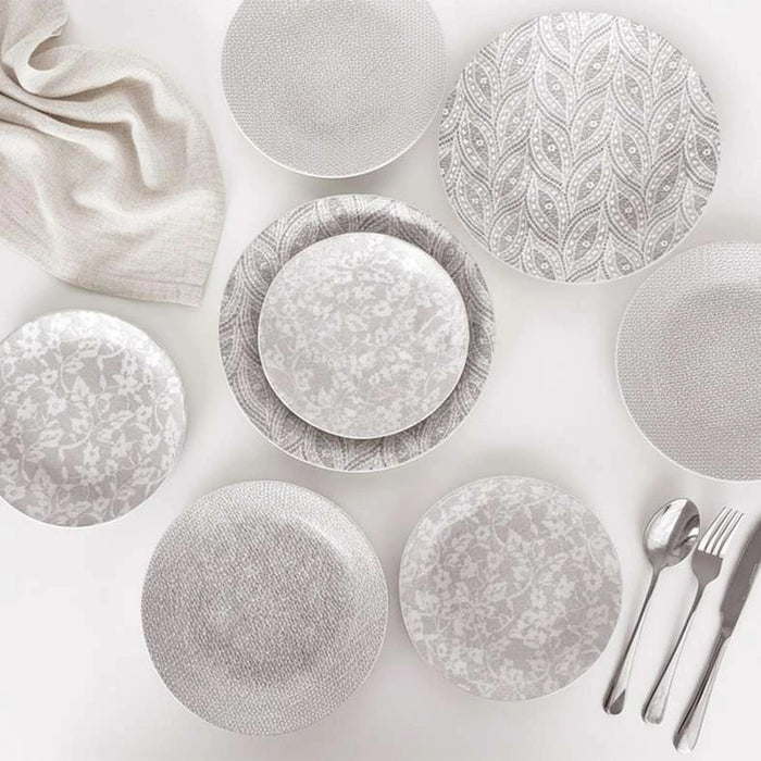 Amaro 18-Piece Porcelain Dinner Set -Beige