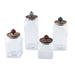 Amaya 4-Piece Glass Canister With Wooden Lid - Clear Pan Home