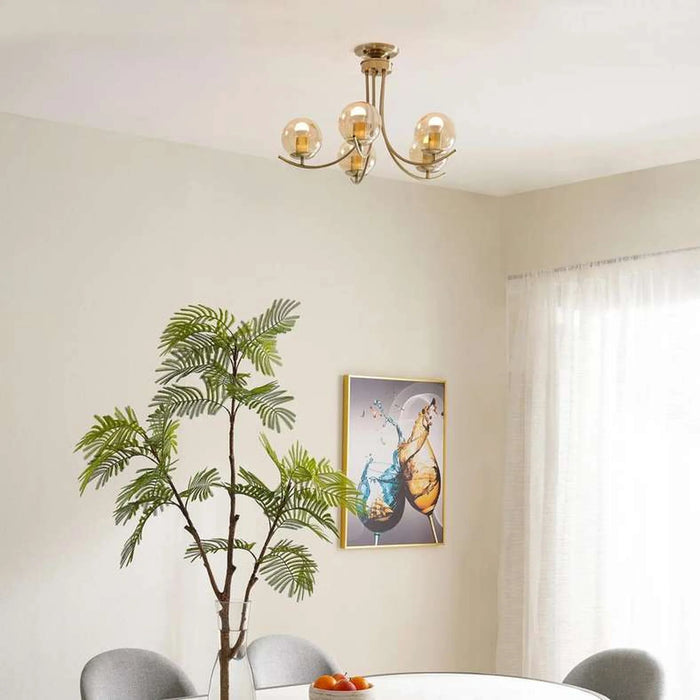 Ambient 5-Lights E-27 Pendant Lamp 69X36Cm - Brass
