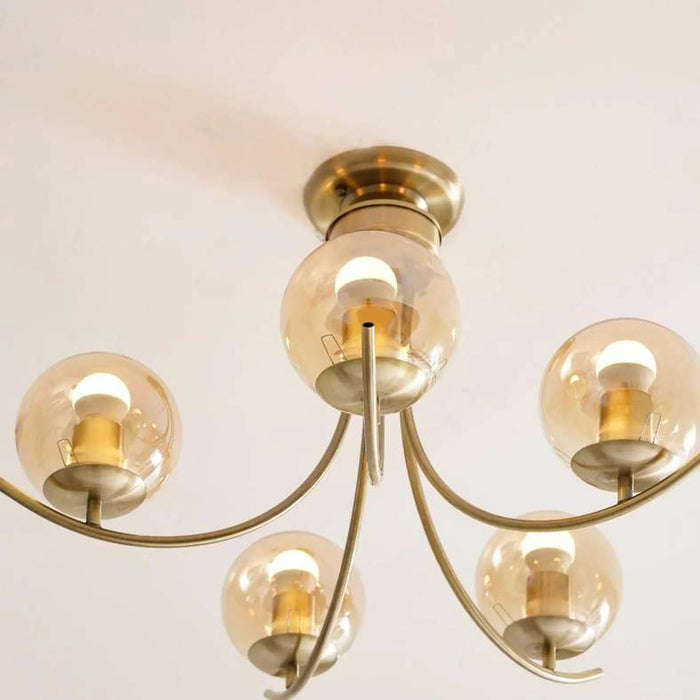 Ambient 5-Lights E-27 Pendant Lamp 69X36Cm - Brass