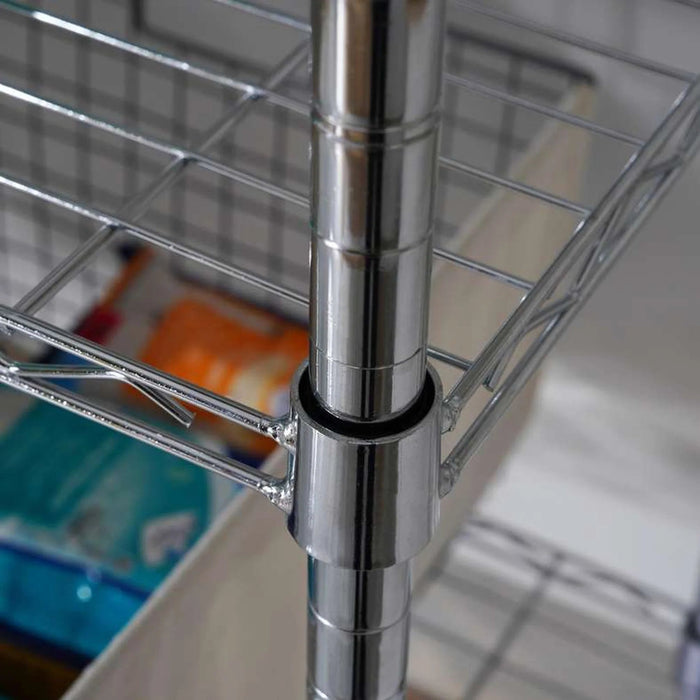 Ambrose 3-Tier Wire Shelf 89X34X90Cm - Chrome Pan Home