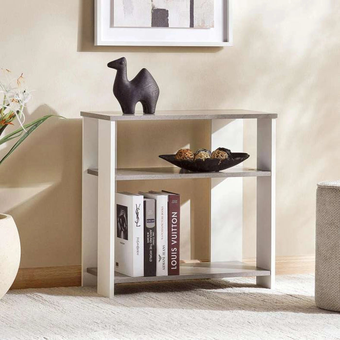 Amela 3 Tier Book Shelf Melamine - Grey & White