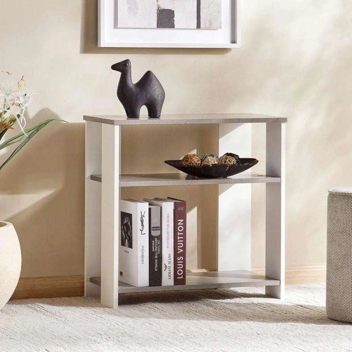 Amela 3 Tier Book Shelf Melamine - Grey & White