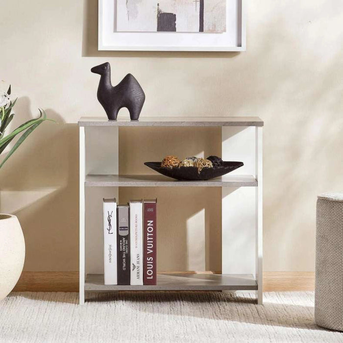 Amela 3 Tier Book Shelf Melamine - Grey & White