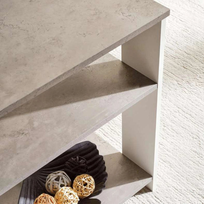 Amela 3 Tier Book Shelf Melamine - Grey & White