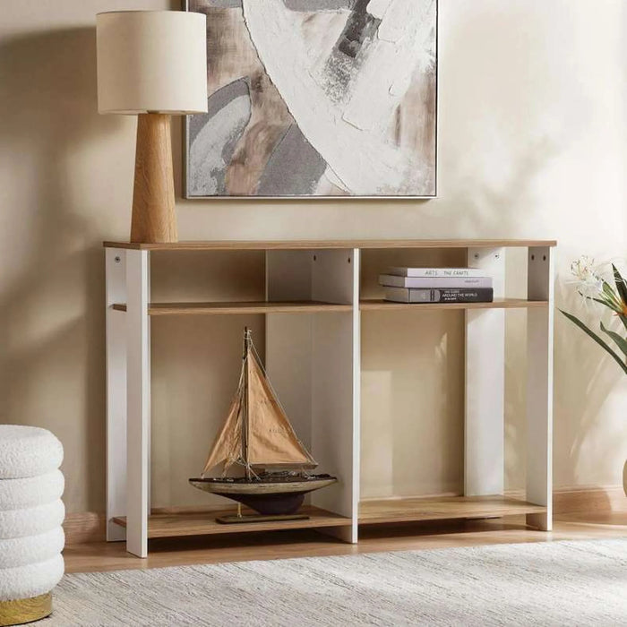 Amela 3 Tier Book Shelf Melamine Large - Natural & White
