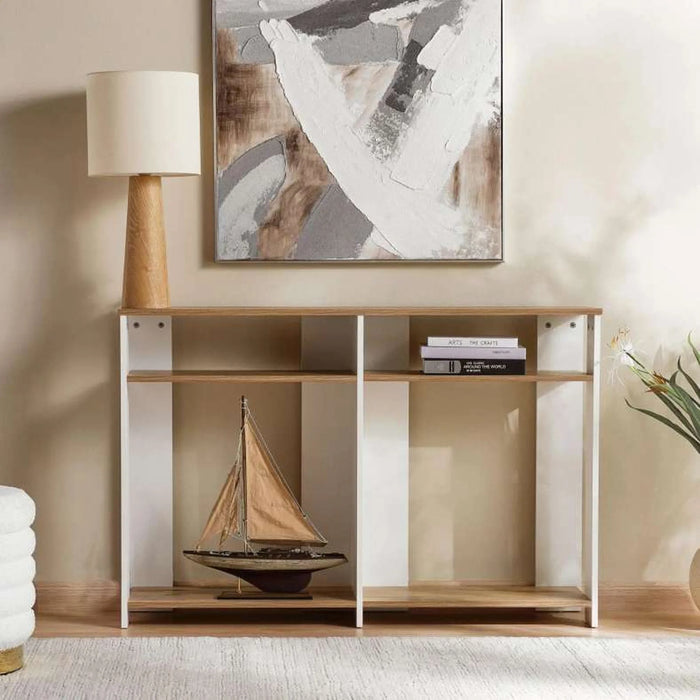 Amela 3 Tier Book Shelf Melamine Large - Natural & White