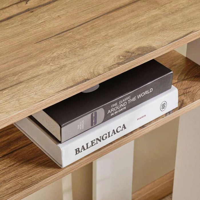 Amela 3 Tier Book Shelf Melamine Large - Natural & White