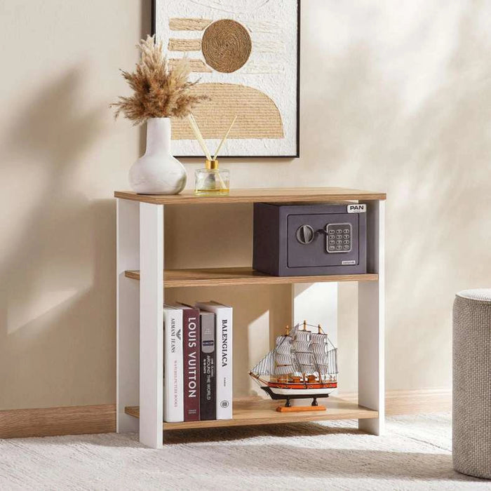Amela 3 Tier Book Shelf Melamine - Natural & White