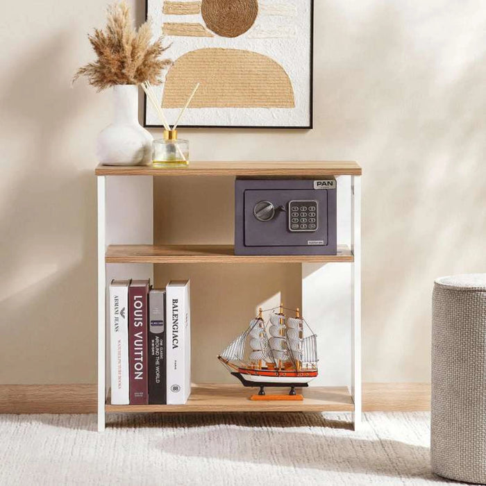 Amela 3 Tier Book Shelf Melamine - Natural & White