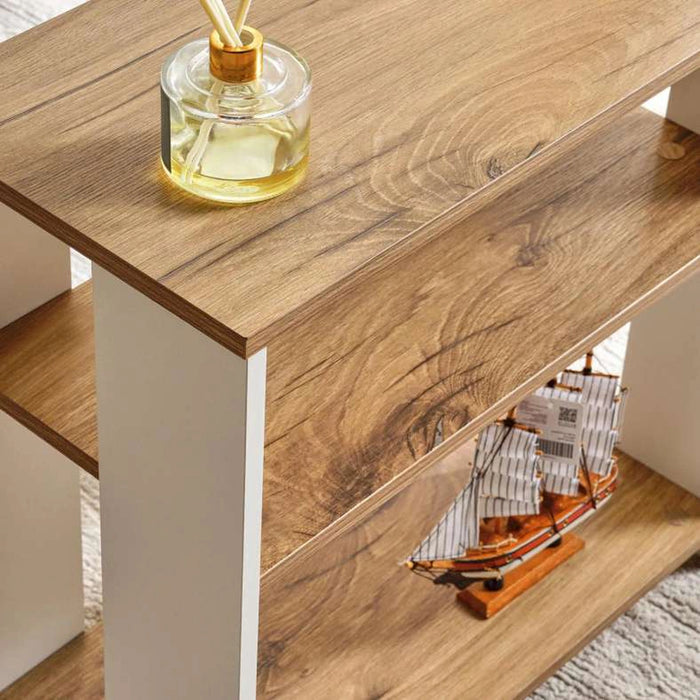 Amela 3 Tier Book Shelf Melamine - Natural & White