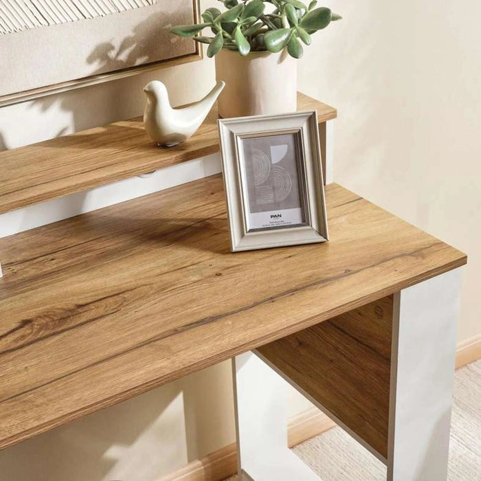 Amela Writing Desk With Shelves Melamine - Natural & White Pan Home