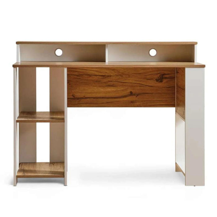 Amela Writing Desk With Shelves Melamine - Natural & White Pan Home