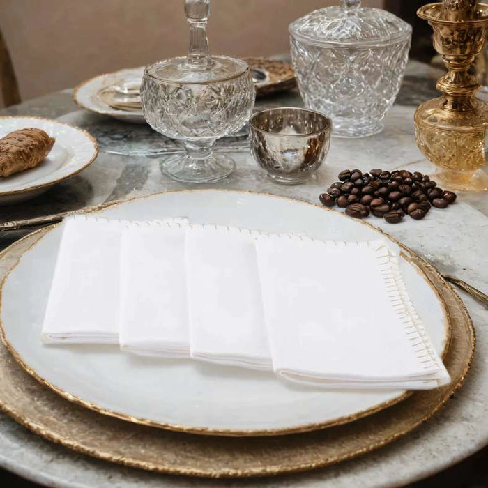 Amelia S/4 Napkin White Gold