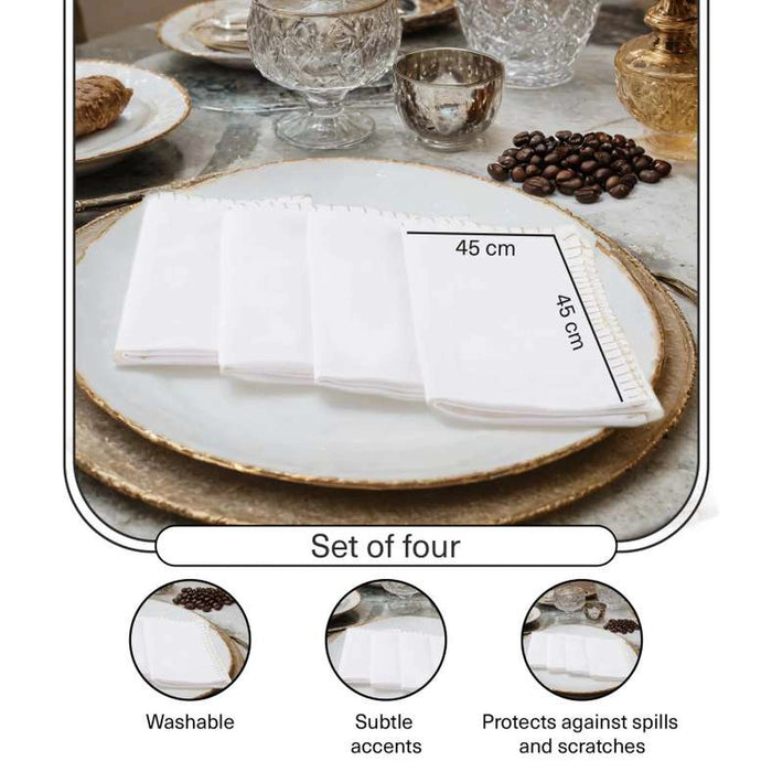Amelia S/4 Napkin White Gold
