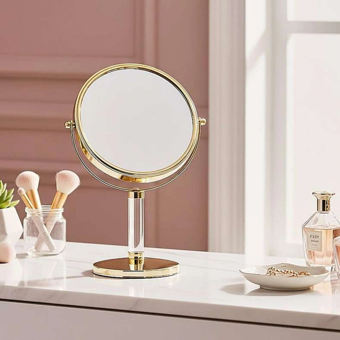 Amelie Double Sided Vanity Mirror 1X/3X Magnification 22X13.5X32.5Cm - Gold Pan Home