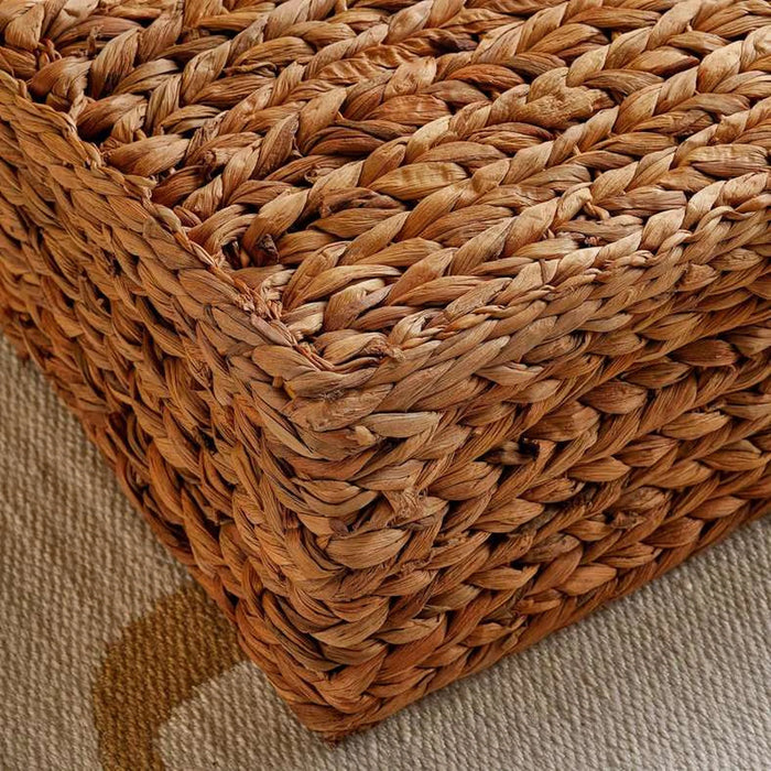 Amelie Water Hyacith Square Flat Pouf 78X78X20Cm - Natural