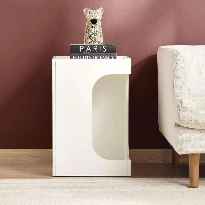 Amico Cat Wooden End Table Pet Furniture Melamine - White