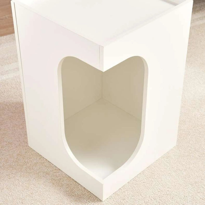 Amico Cat Wooden End Table Pet Furniture Melamine - White