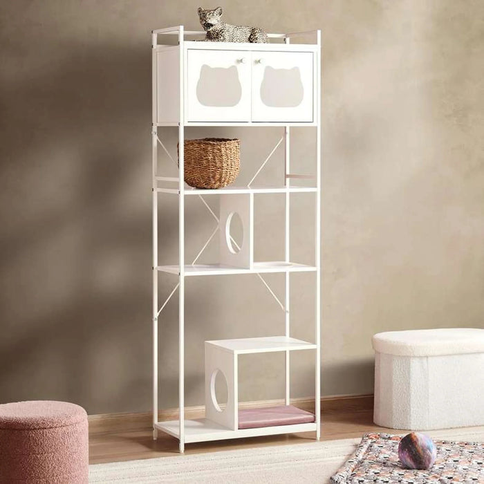 Amico Multi Layered Cat Tree Pet Furniture Melamine - White