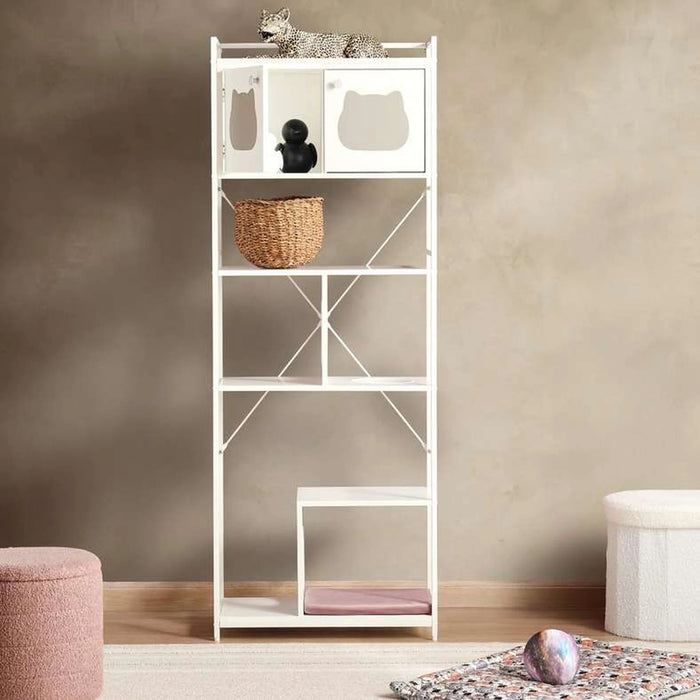 Amico Multi Layered Cat Tree Pet Furniture Melamine - White