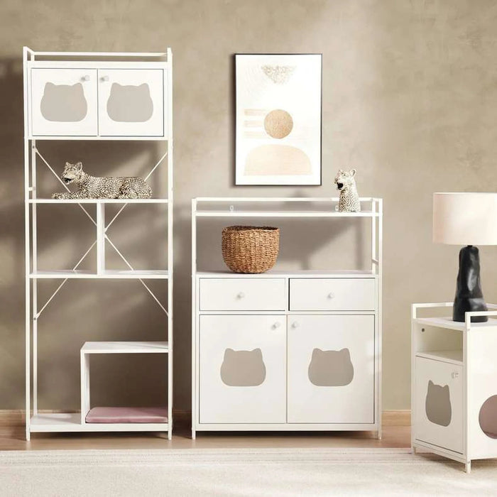 Amico Multi Layered Cat Tree Pet Furniture Melamine - White