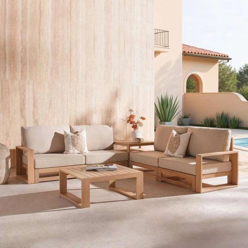 Amico Outdoor Sofa Set 2+2 + Coffee Table -Beige Pan Home