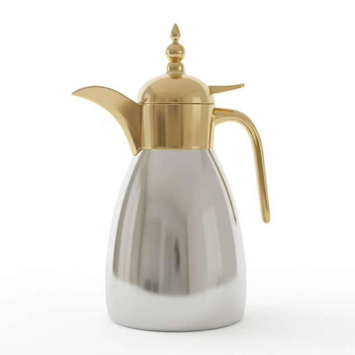 Amira Stainless Steel Vacuum Flask 1L -Chrome & Gold