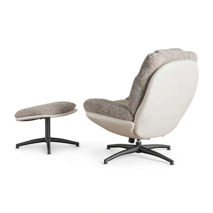 Amore Accent Chair + Ottoman -Beige Pan Home