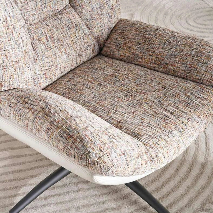 Amore Accent Chair + Ottoman - Brown Pan Home